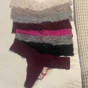 Victoria's Secret Lace Panty Set of 8 - Pink, Gray, Black, Burgundy, white